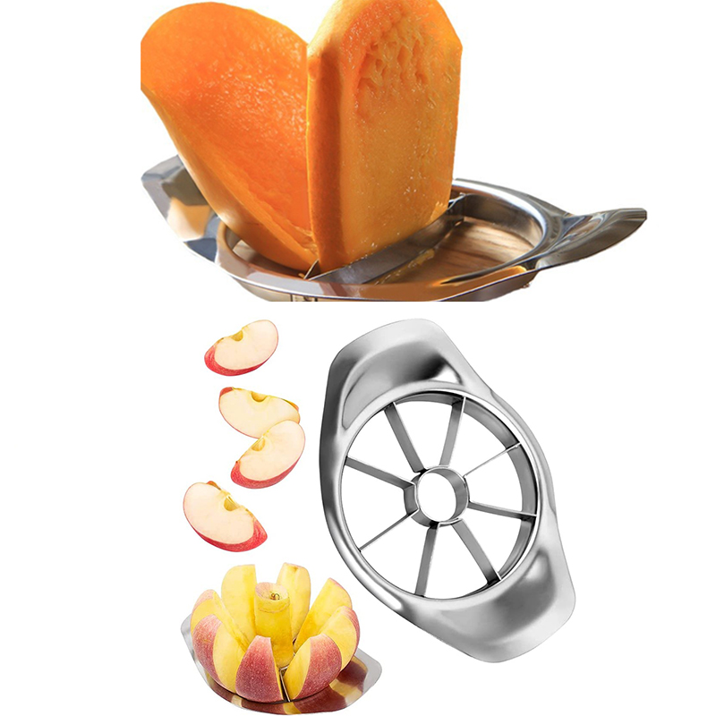 Apple Corer Slicer - Alat pemotong biji mangga Stainless Steel,