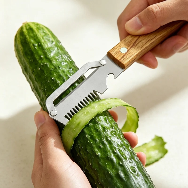 Pengupas Multifungsi Baja Taha - Household Kitchen Gadgets Vegetable Cutter Silk Cutter ulasan dan harga