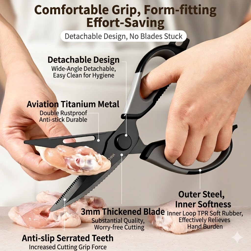 Gunting Dapur Titanium Gunting - Kitchen Gadgets Ninja ulasan dan harga