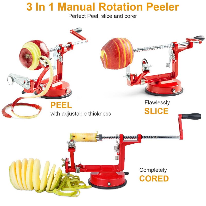 Pengupas Apel Manual 3 in 1, P - Apple Corer Slicer ulasan dan harga